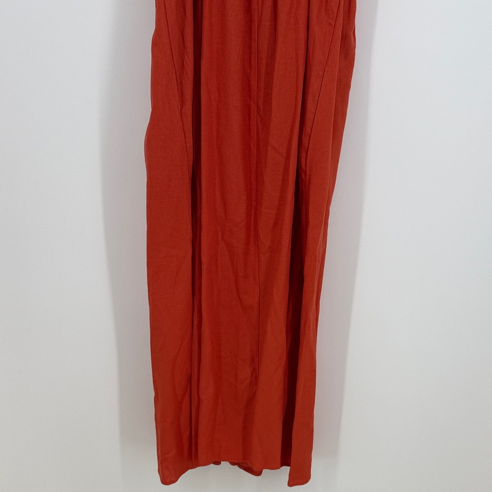 Free Assembly Orange Linen Blend Maxi dress size large with adjustable straps - Picture 6 of 7